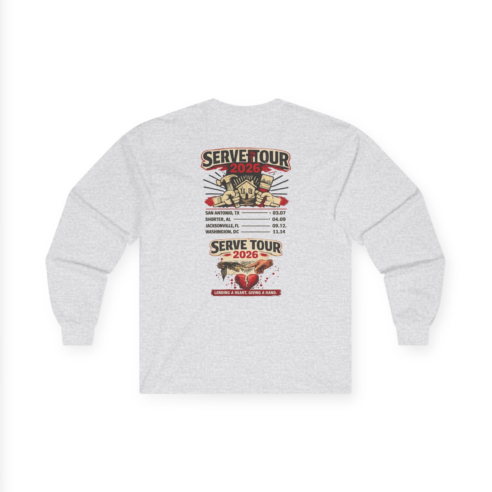 Serve Tour 2026 Long Sleeve Tee — Pillars Volleyball Tour Shirt