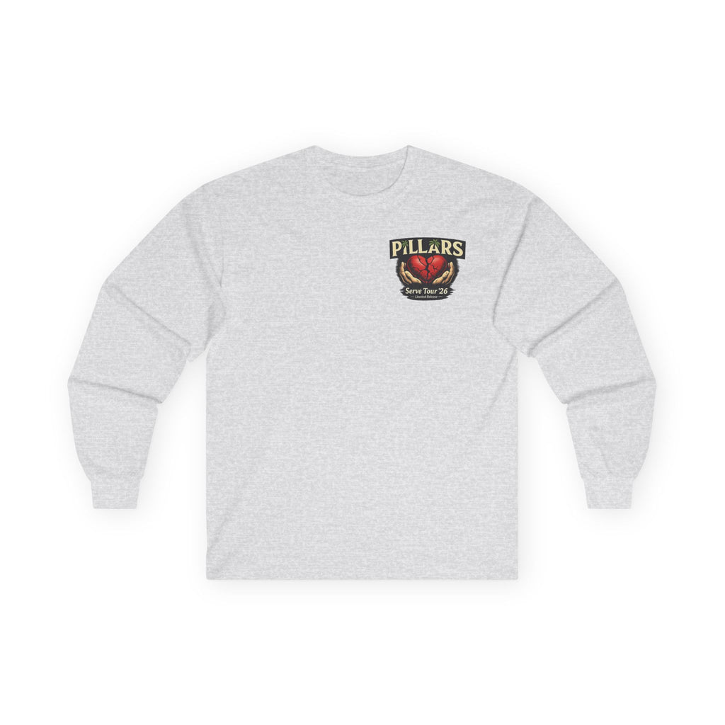 Serve Tour 2026 Long Sleeve Tee — Pillars Volleyball Tour Shirt
