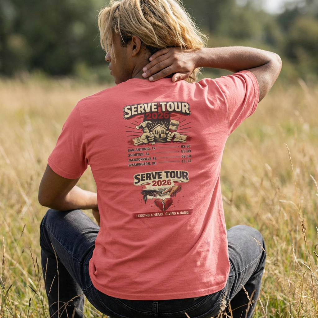 Serve Tour 2026 Band T-Shirt — Concert Tour Tee with Heart & Dates